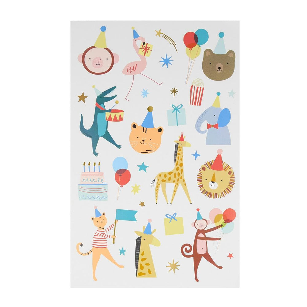 Animal Parade Large Temporary Tattoo Sheets x 2 | Meri Meri temporary tattoos Animal Parade Large Temporary Tattoo Sheets x 2