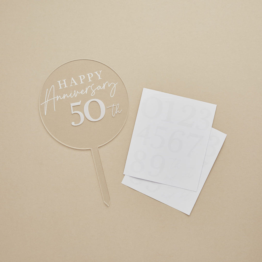 Anniversary Acrylic Cake Topper | Anniversary Party Supplies UK Cake Topper Anniversary Acrylic Cake Topper