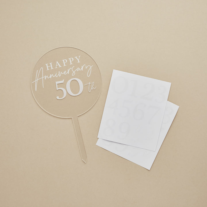 Anniversary Acrylic Cake Topper | Anniversary Party Supplies UK Cake Topper Anniversary Acrylic Cake Topper