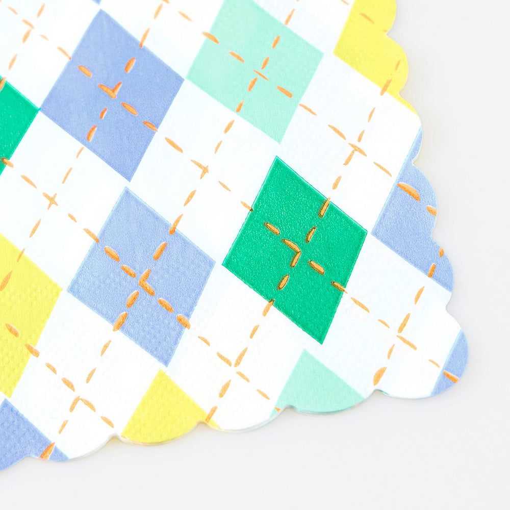 Argyle Small Party Napkins x 16 | Meri Meri party napkins Argyle Small Party Napkins x 16