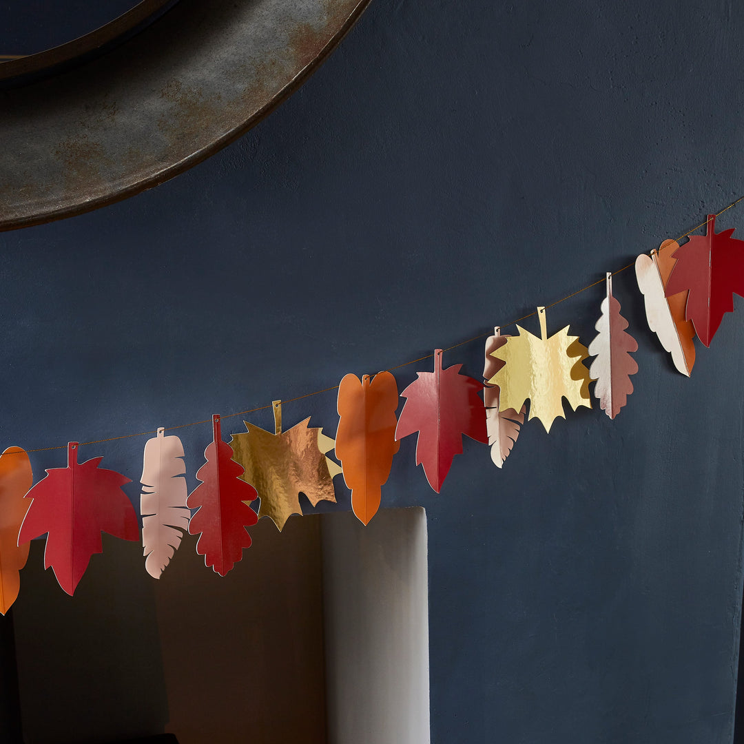 Autumn Leaf Garland - 2m - Halloween &amp; Fall Decorations  Banners Autumn Leaf Garland - 2m