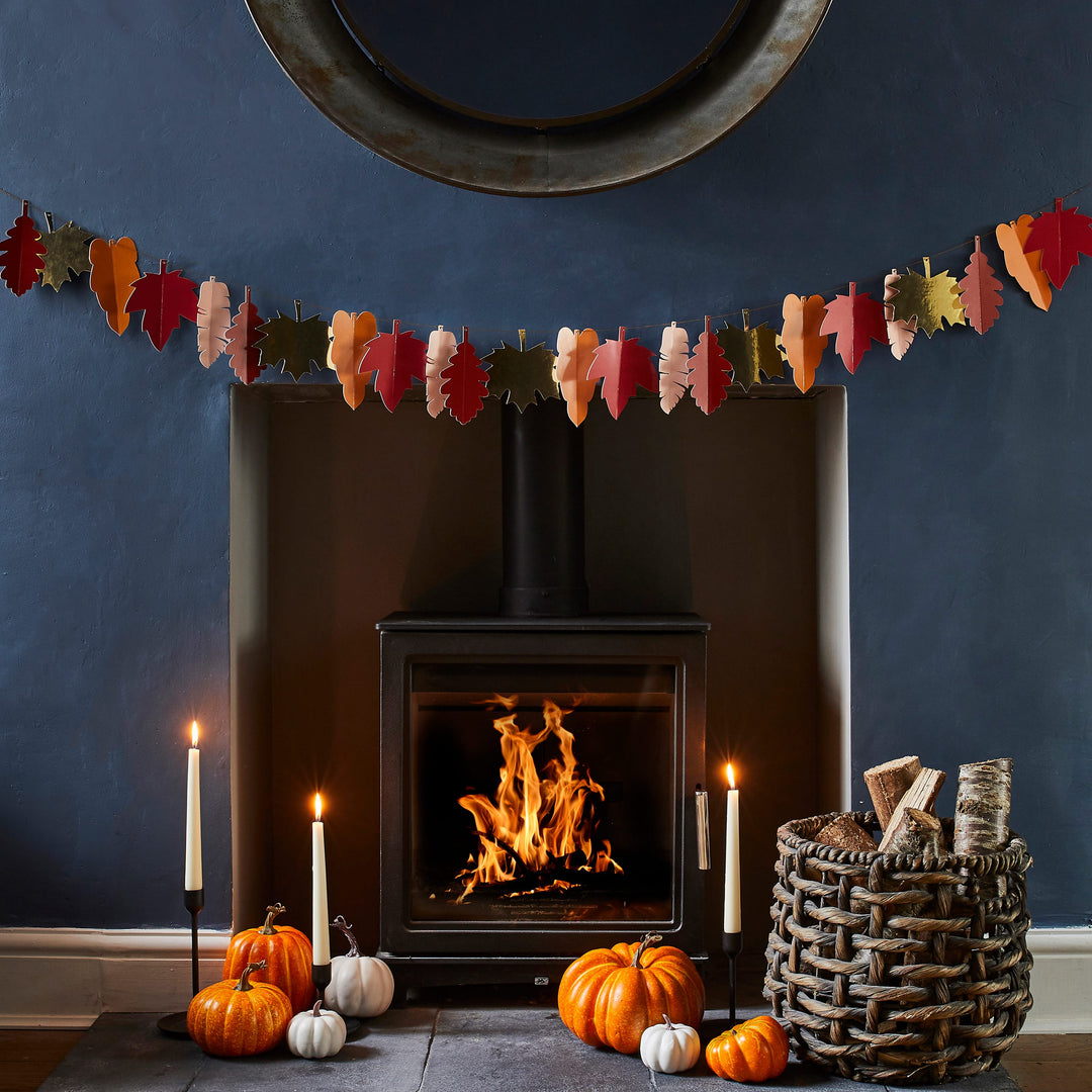 Autumn Leaf Garland - 2m - Halloween &amp; Fall Decorations  Banners Autumn Leaf Garland - 2m