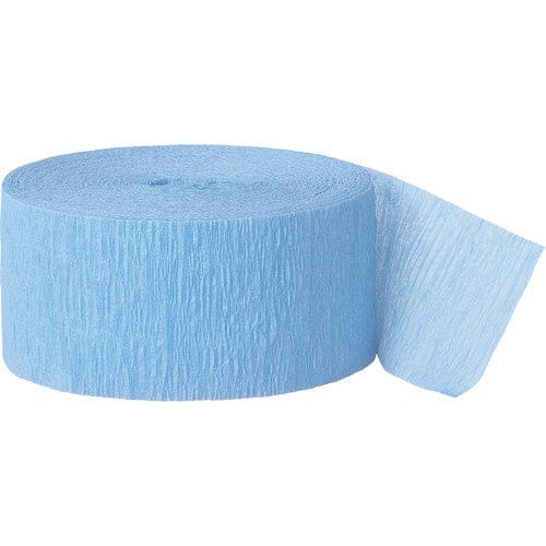 Baby Blue Crepe Paper Streamer - 24m Paper Decoration Baby Blue Crepe Paper Streamer - 24m