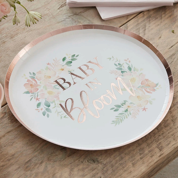 Baby in Bloom Baby Shower Plates (pack of 8) Baby Shower decorations party plates Baby In Bloom Baby Shower Plates (Pack of 8)
