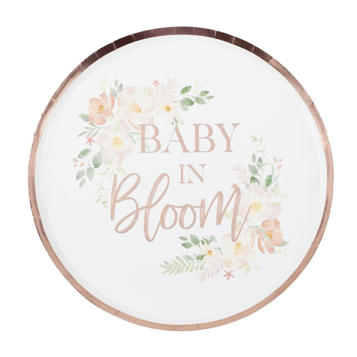 Baby in Bloom Baby Shower Plates (pack of 8) Baby Shower decorations party plates Baby In Bloom Baby Shower Plates (Pack of 8)