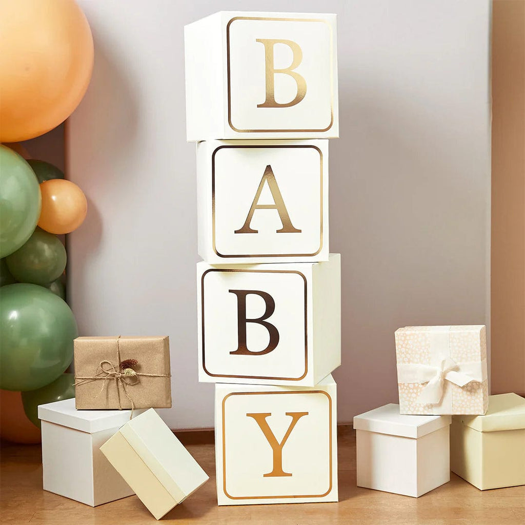Baby Shower Decorations Gold Giant Baby Blocks – Little Big
