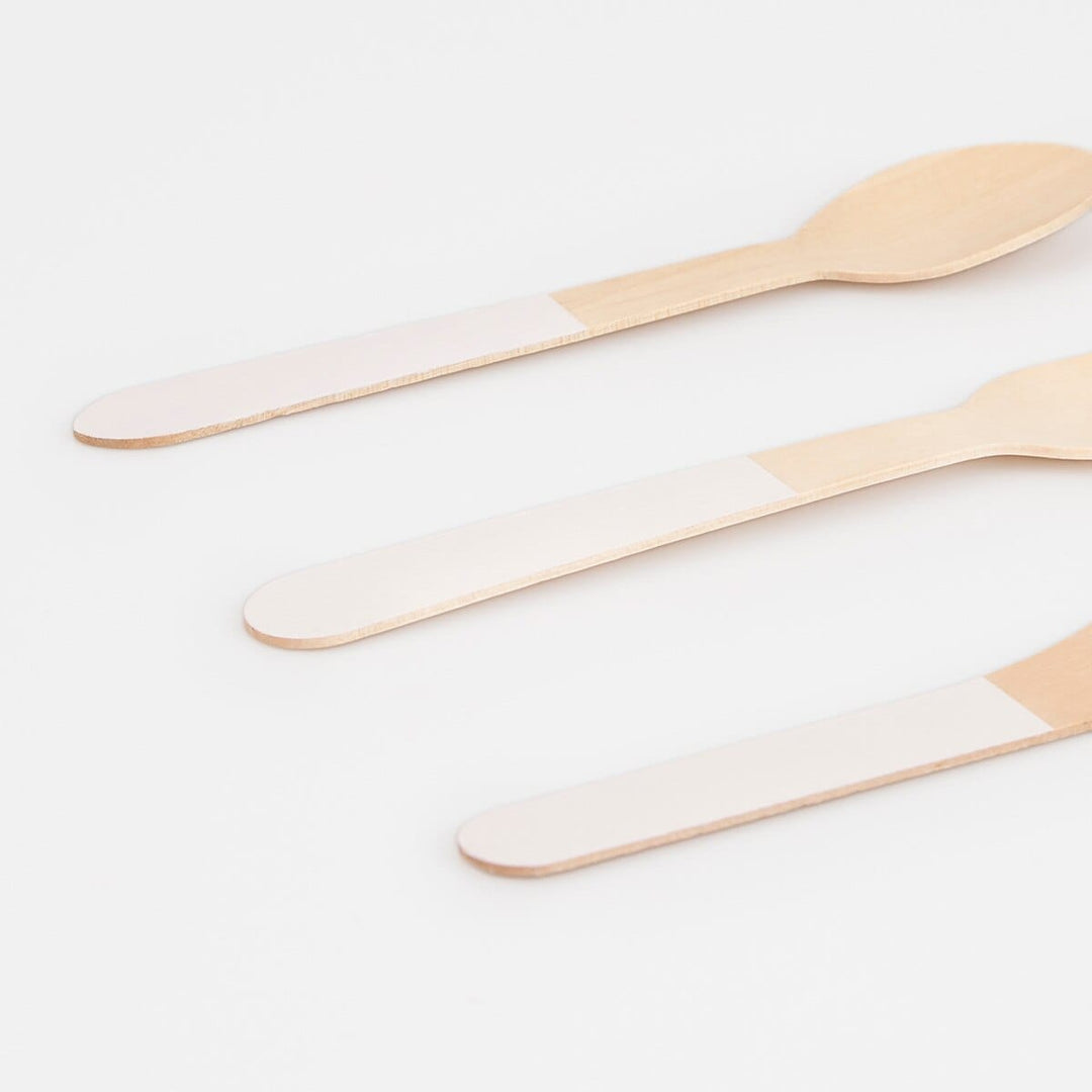 Ballet Slipper Pink Wooden Party Cutlery Set x 24 | Meri Meri Party Cutlery Ballet Slipper Pink Wooden Party Cutlery Set x 24