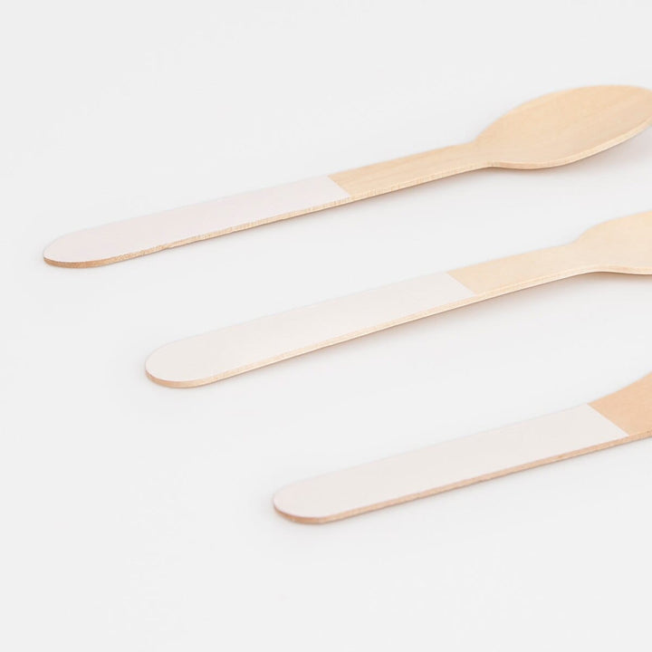 Ballet Slipper Pink Wooden Party Cutlery Set x 24 | Meri Meri Party Cutlery Ballet Slipper Pink Wooden Party Cutlery Set x 24