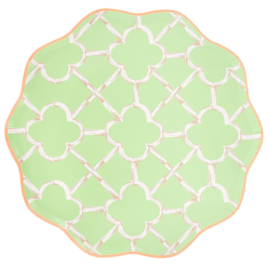 Bamboo Pattern Dinner Party Plates x 8 | Meri Meri party plates Bamboo Pattern Dinner Party Plates x 8