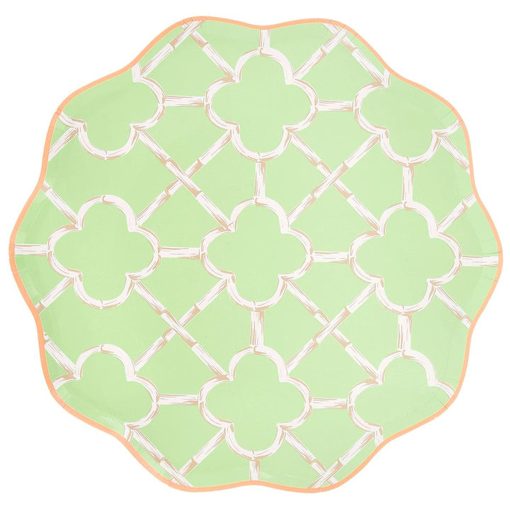 Bamboo Pattern Dinner Party Plates x 8 | Meri Meri party plates Bamboo Pattern Dinner Party Plates x 8