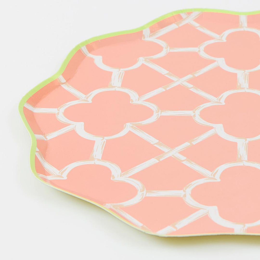 Bamboo Pattern Dinner Party Plates x 8 | Meri Meri party plates Bamboo Pattern Dinner Party Plates x 8