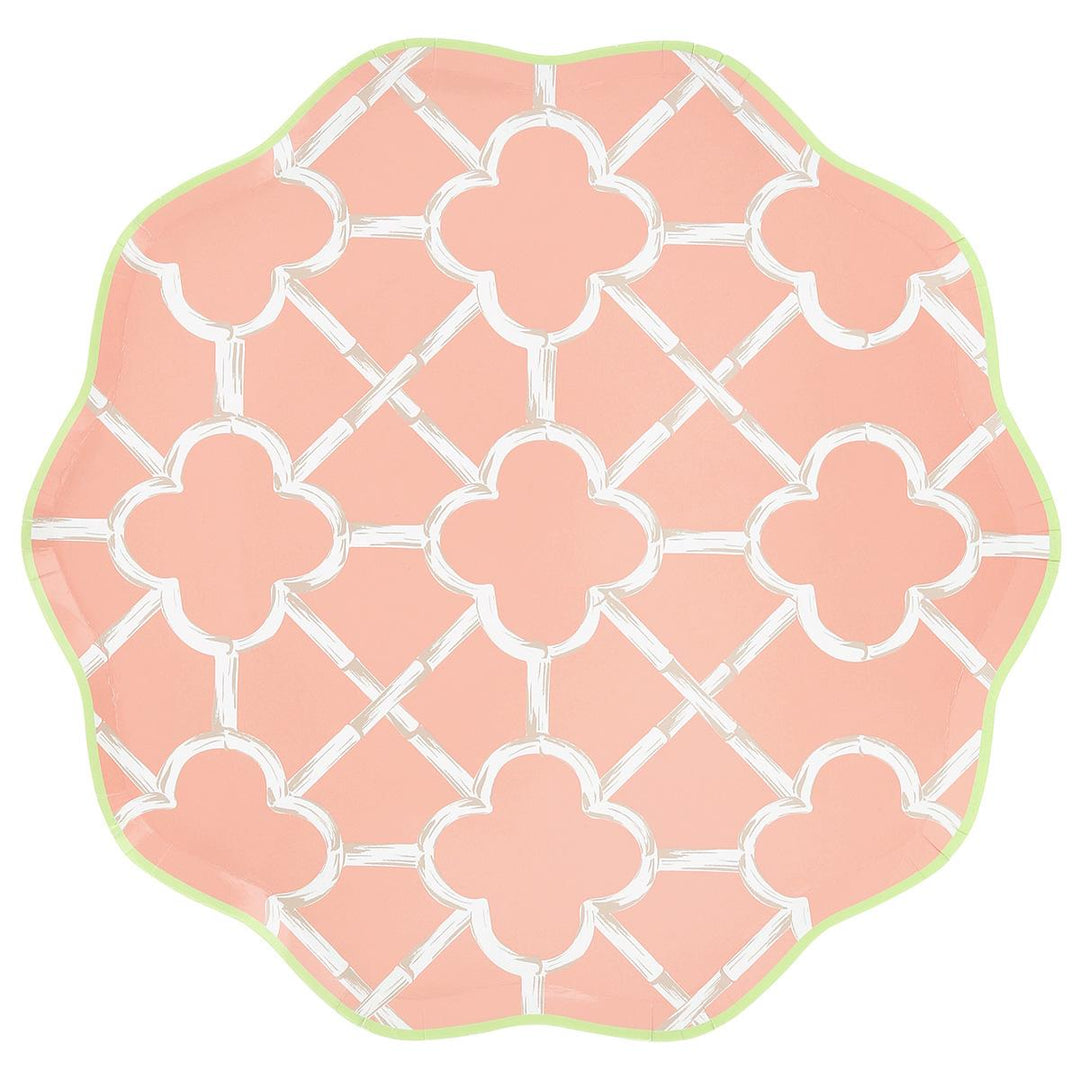 Bamboo Pattern Dinner Party Plates x 8 | Meri Meri party plates Bamboo Pattern Dinner Party Plates x 8