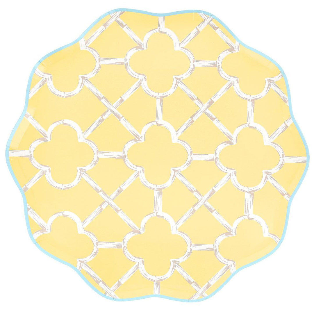 Bamboo Pattern Dinner Party Plates x 8 | Meri Meri party plates Bamboo Pattern Dinner Party Plates x 8