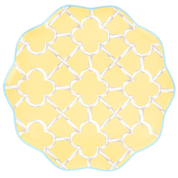 Bamboo Pattern Dinner Party Plates x 8 | Meri Meri party plates Bamboo Pattern Dinner Party Plates x 8