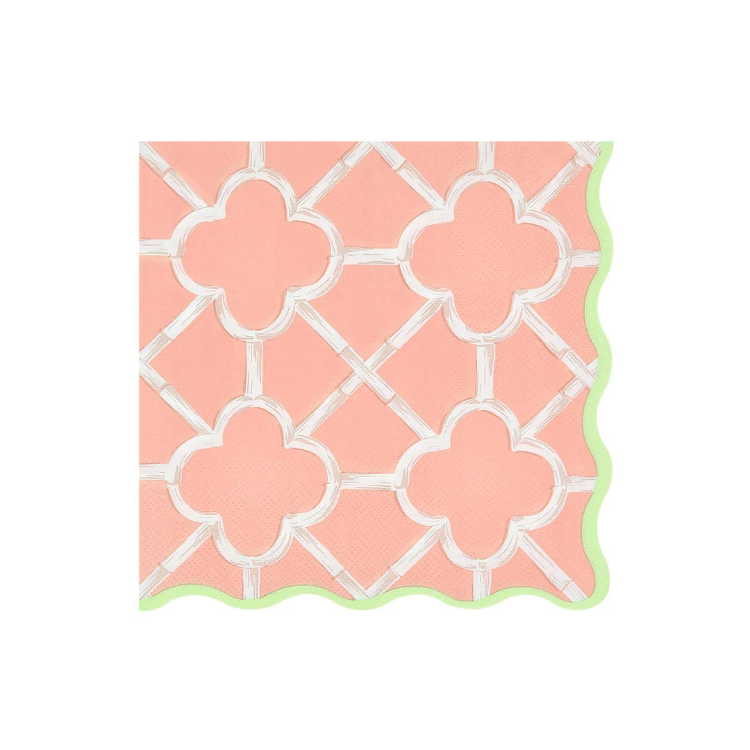Bamboo Pattern Large Party Napkins x 16 | Meri Meri party napkins Bamboo Pattern Large Party Napkins x 16