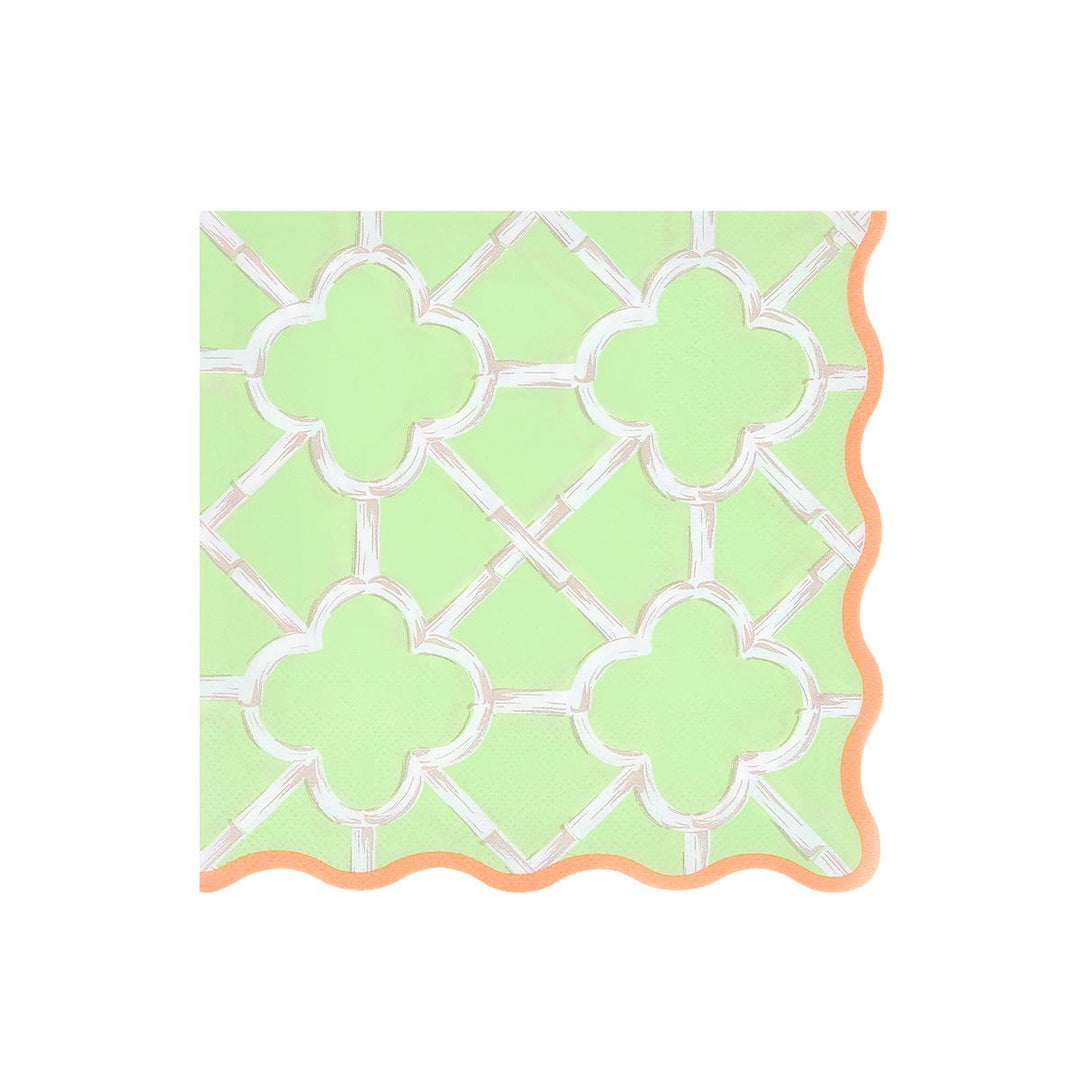 Bamboo Pattern Large Party Napkins x 16 | Meri Meri party napkins Bamboo Pattern Large Party Napkins x 16