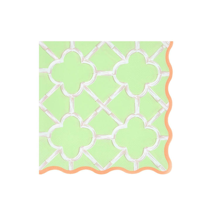 Bamboo Pattern Large Party Napkins x 16 | Meri Meri party napkins Bamboo Pattern Large Party Napkins x 16