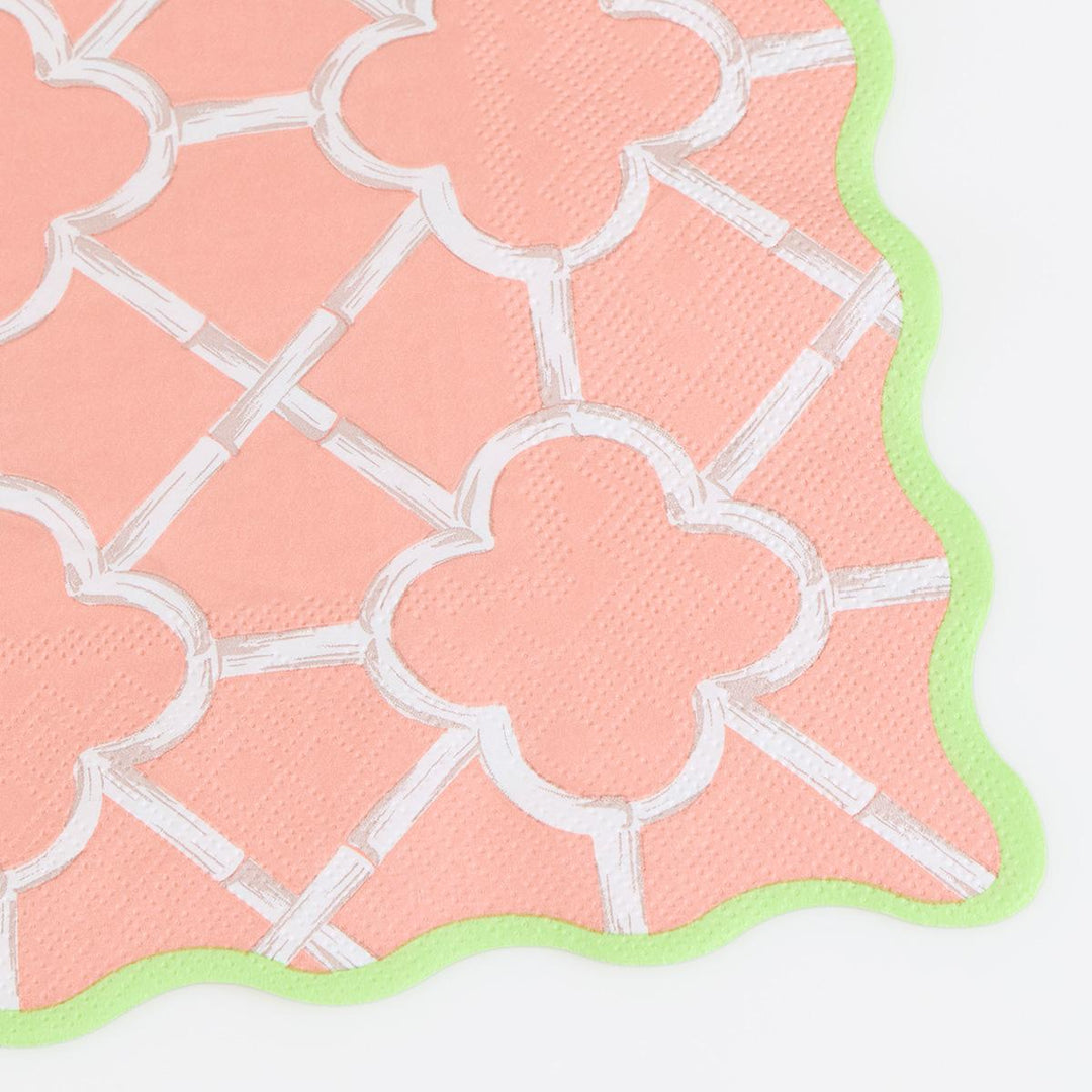 Bamboo Pattern Large Party Napkins x 16 | Meri Meri party napkins Bamboo Pattern Large Party Napkins x 16