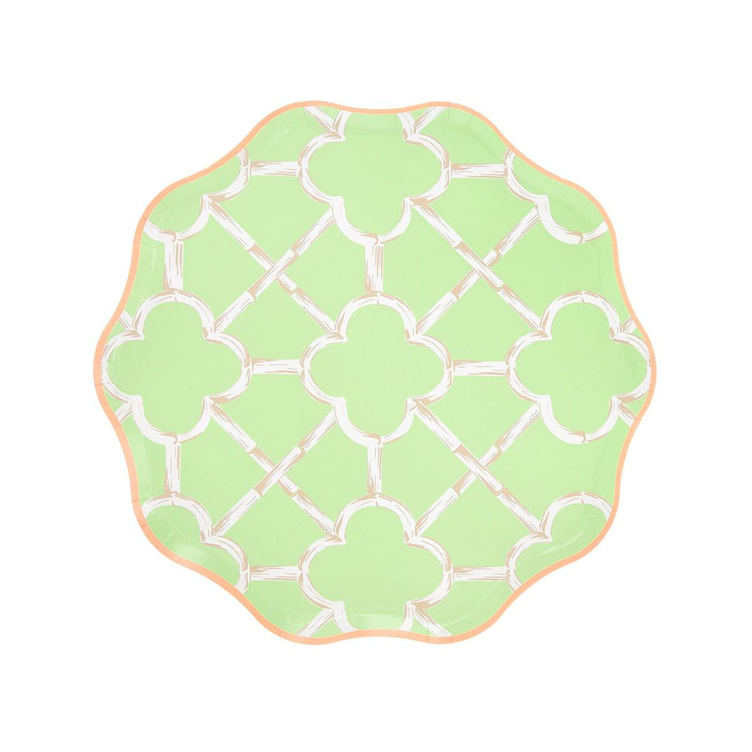 Bamboo Pattern Side Party Plates x 8 | Meri Meri party plates Bamboo Pattern Side Party Plates x 8