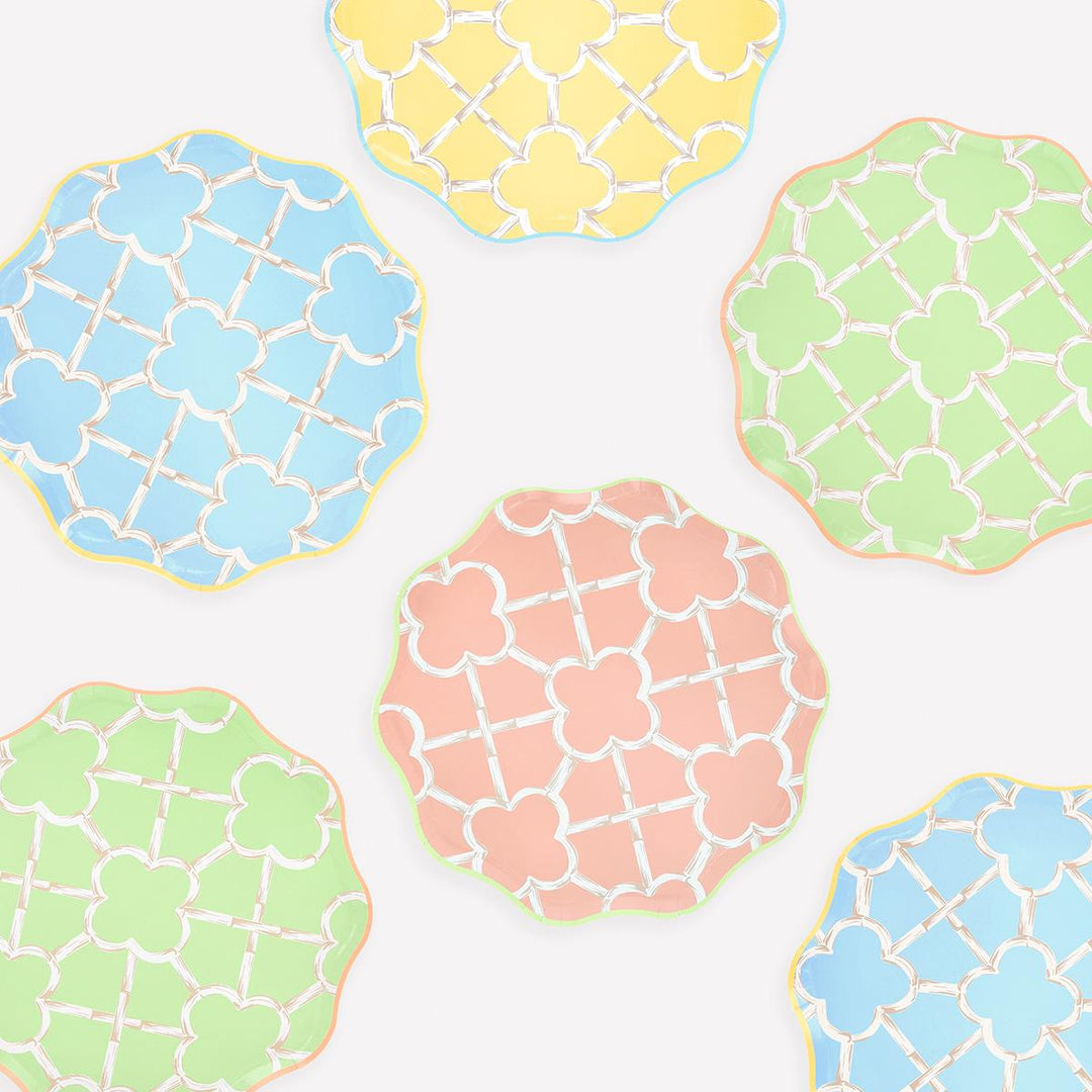Bamboo Pattern Side Party Plates x 8 | Meri Meri party plates Bamboo Pattern Side Party Plates x 8