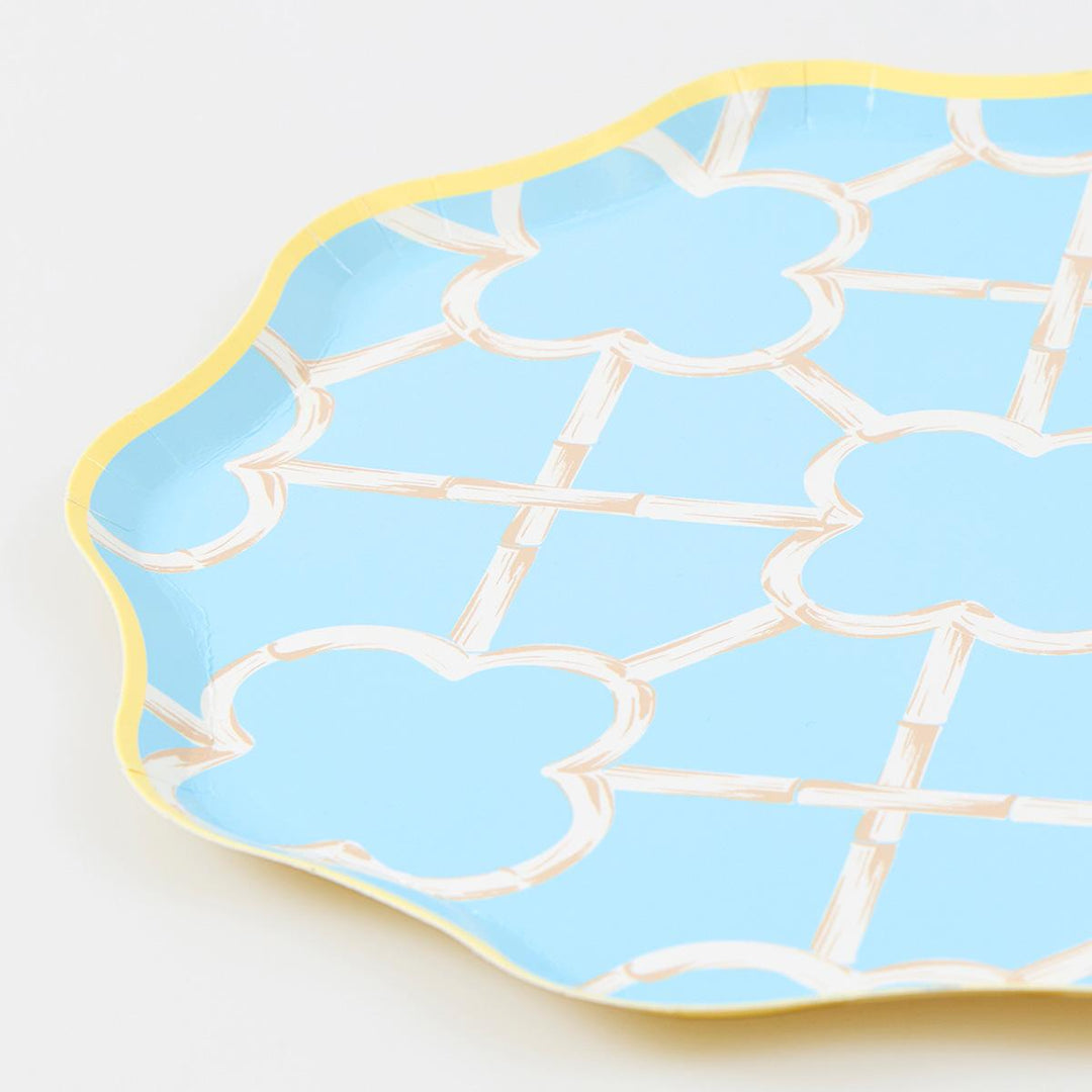 Bamboo Pattern Side Party Plates x 8 | Meri Meri party plates Bamboo Pattern Side Party Plates x 8
