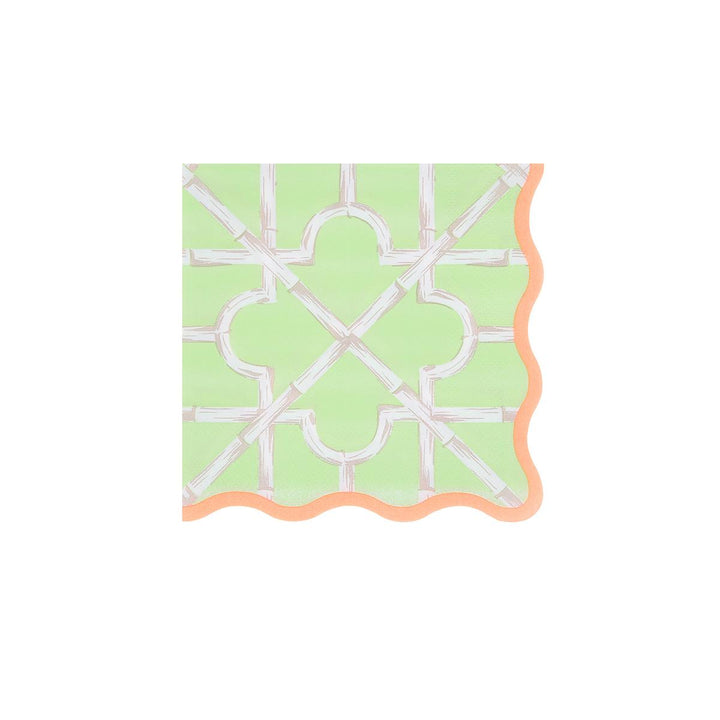 Bamboo Pattern Small Party Napkins x 16 | Meri Meri party napkins Bamboo Pattern Small Party Napkins x 16