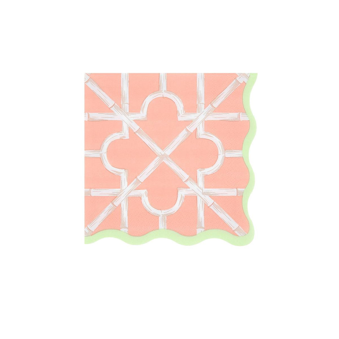 Bamboo Pattern Small Party Napkins x 16 | Meri Meri party napkins Bamboo Pattern Small Party Napkins x 16