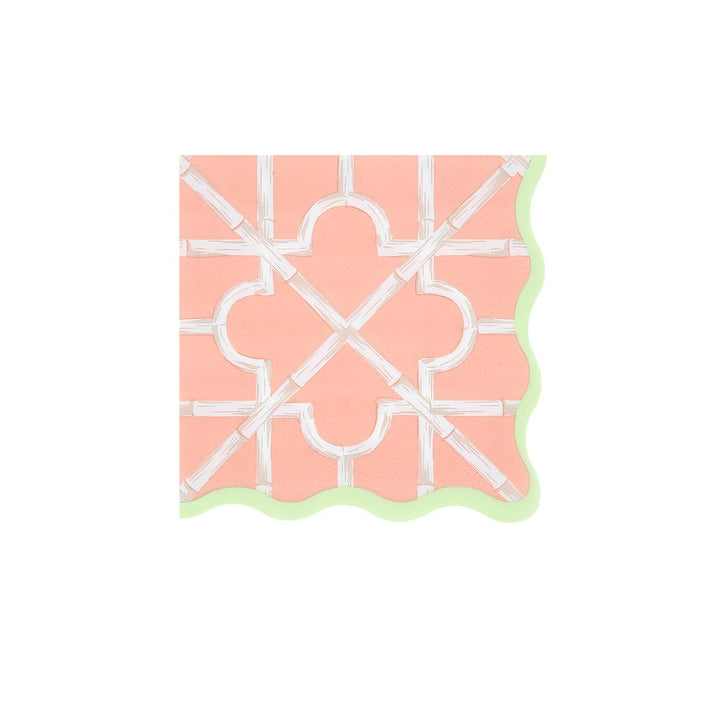 Bamboo Pattern Small Party Napkins x 16 | Meri Meri party napkins Bamboo Pattern Small Party Napkins x 16
