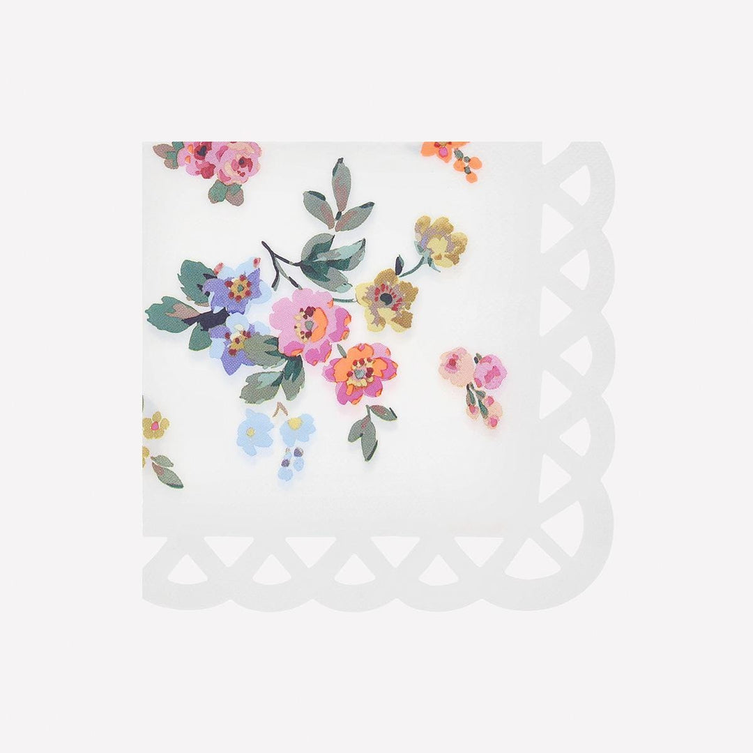 Basketweave Floral Large Napkins x16 | Meri Meri | Little Big Party Napkins Basketweave Floral Large Napkins x16