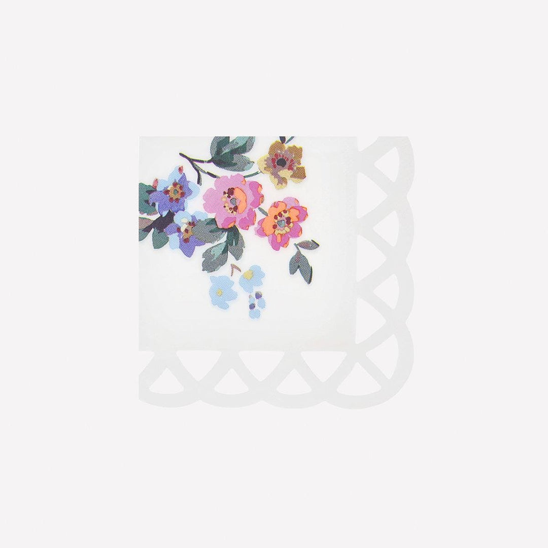 Basketweave Floral Small Napkins x16 | Meri Meri | Little Big Party Napkins Basketweave Floral Small Napkins x16
