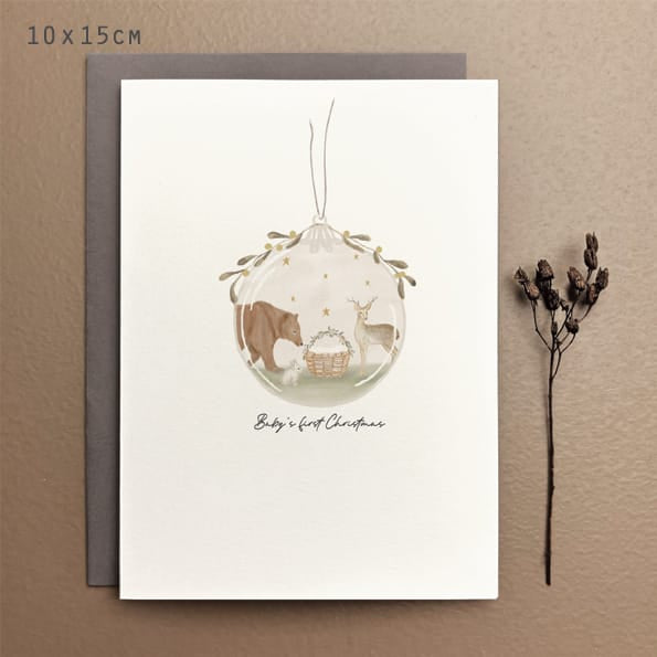 Bauble Christmas Card, Baby&