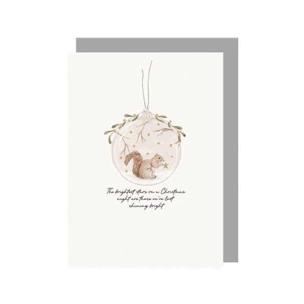 Bauble Christmas Card, Brightest Stars | East of India Greetings Card East of India Bauble Christmas Card - Brightest Stars