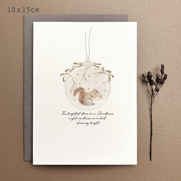 Bauble Christmas Card, Brightest Stars | East of India Greetings Card East of India Bauble Christmas Card - Brightest Stars