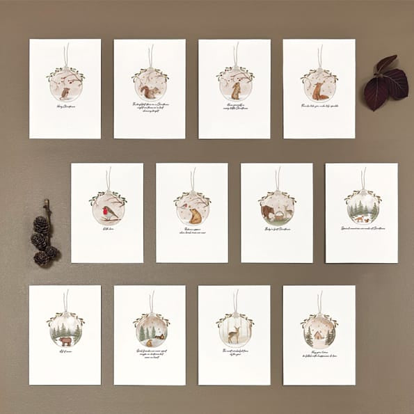 Bauble Christmas Card, Brightest Stars | East of India Greetings Card East of India Bauble Christmas Card - Brightest Stars
