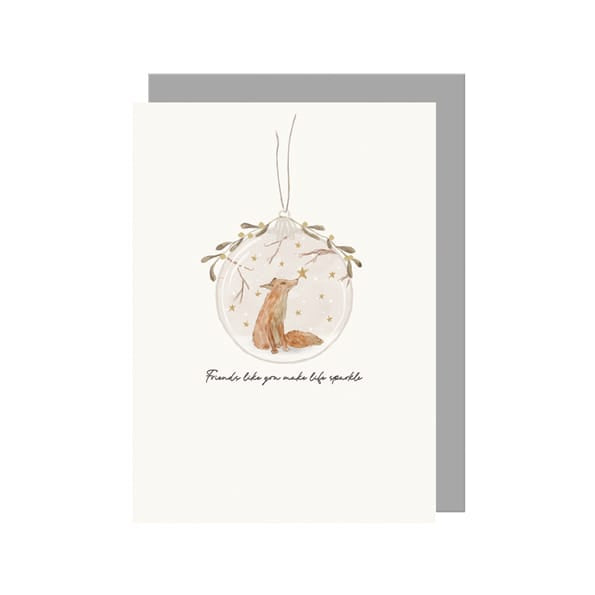 Bauble Christmas Card, Friends Like You Make Life Sparkle Greetings Card East of India Bauble Christmas Card - Friends Like You Make Life Sparkle