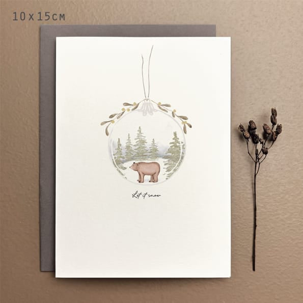 Bauble Christmas Card, Let It Snow | East of India Greetings Card East of India Bauble Christmas Card - Let It Snow