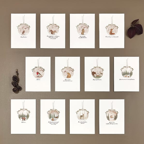 Bauble Christmas Card, Let It Snow | East of India Greetings Card East of India Bauble Christmas Card - Let It Snow