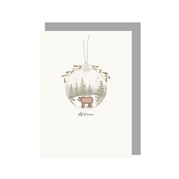 Bauble Christmas Card, Let It Snow | East of India Greetings Card East of India Bauble Christmas Card - Let It Snow