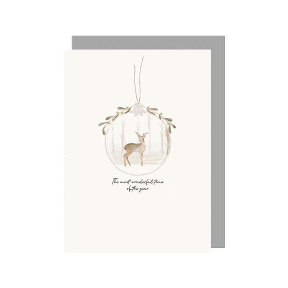 Bauble Christmas Card, Most Wonderful Time of Year | East of India Greetings Card East of India Bauble Christmas Card - Most Wonderful Time of Year