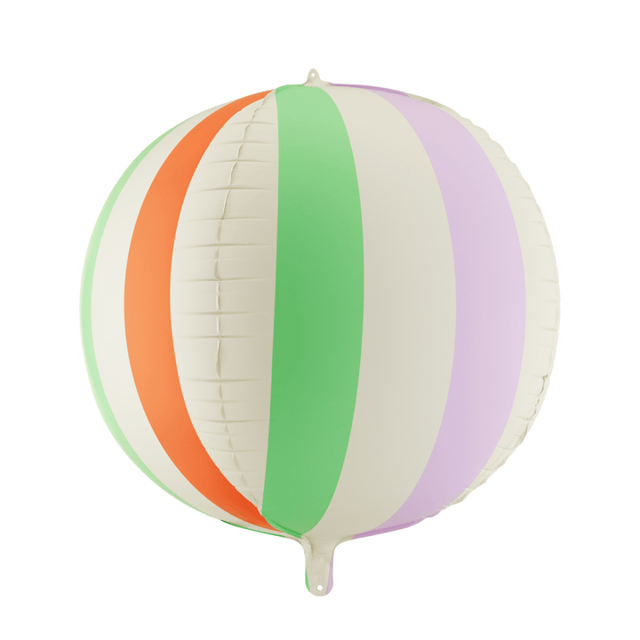 Beach Party - Matte Pastel Stripe Ball Foil Balloon - 30 inch Foil Balloon Matte Pastel Stripe Ball Foil Balloon