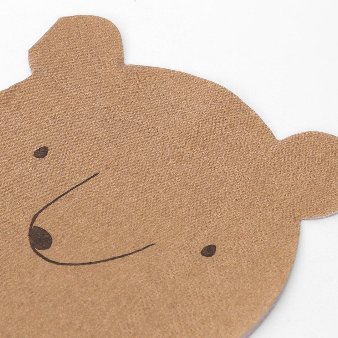 Bear Small Party Napkins x 20 | Meri Meri party napkins Bear Small Party Napkins x 20