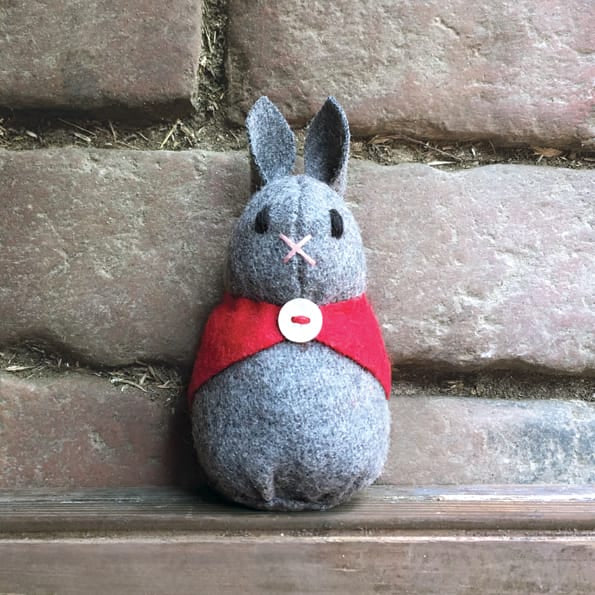 Beatrice Felt Rabbit With Red Cape by East of India gift East of India Felt Rabbit With Red Cape - Beatrice