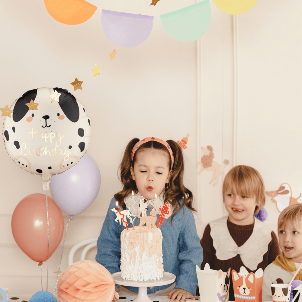 Beige Dog Happy Birthday Foil Balloon - Puppy Party Supplies Foil Balloon Beige Dog Happy Birthday Foil Balloon