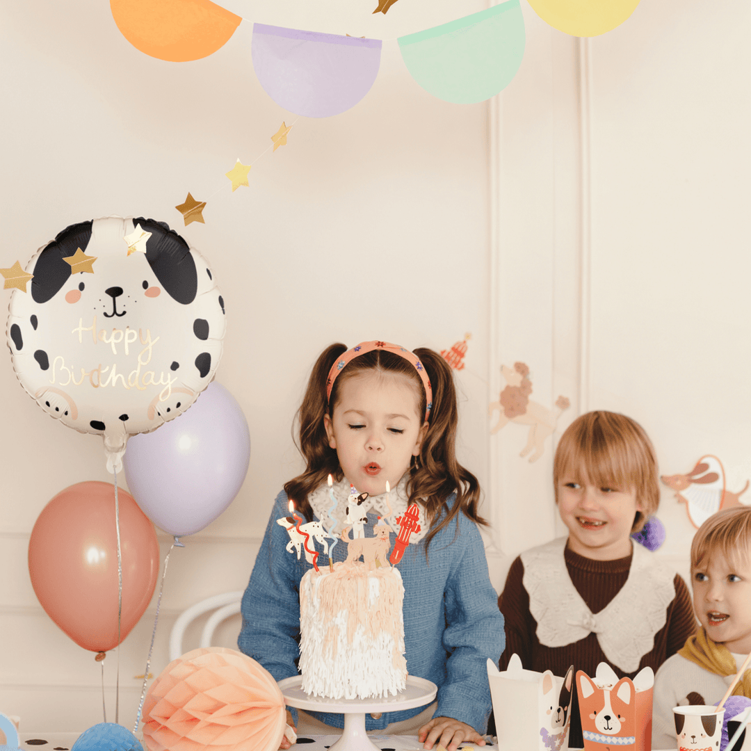 Beige Dog Happy Birthday Foil Balloon - Puppy Party Supplies Foil Balloon Beige Dog Happy Birthday Foil Balloon