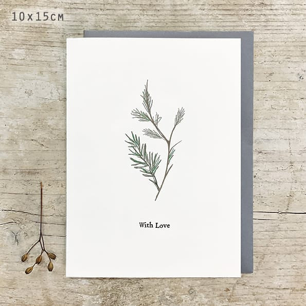 Bird &amp; Berry Christmas Card, Fir Tree | East of India Greetings Card East of India Bird &amp; Berry Christmas Card - Fir Tree