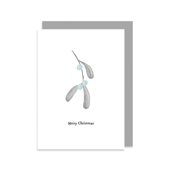 Bird &amp; Berry Christmas Card, Mistletoe | East of India Greetings Card East of India Bird &amp; Berry Christmas Card - Mistletoe
