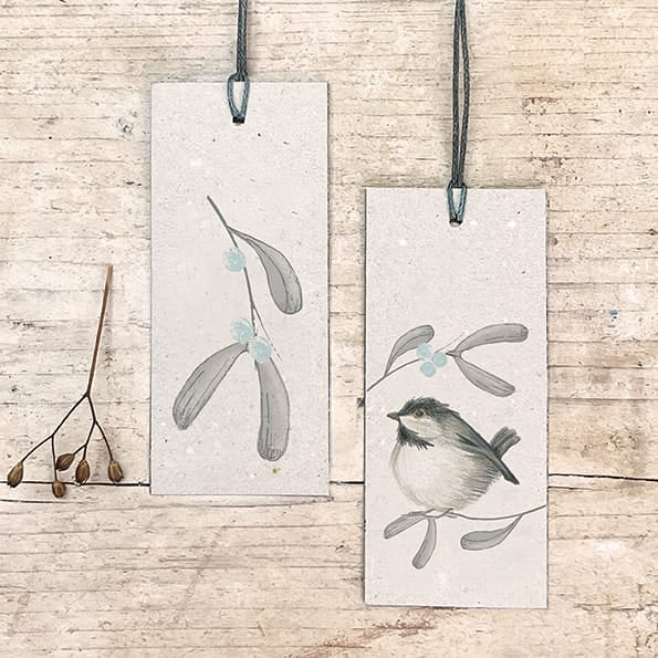 Bird &amp; Berry Christmas Gift Tag, Mistletoe | East of India Gift Tags East of India Bird &amp; Berry Christmas Gift Tag - Mistletoe