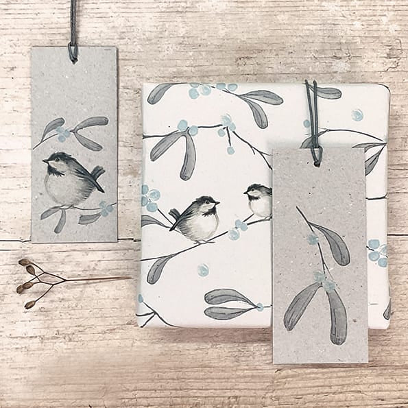 Bird &amp; Berry Christmas Gift Tag, Mistletoe | East of India Gift Tags East of India Bird &amp; Berry Christmas Gift Tag - Mistletoe