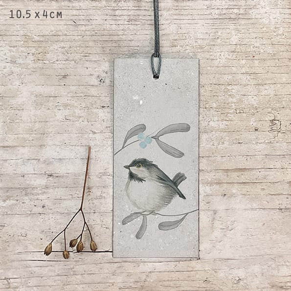 Bird &amp; Berry Gift Tag, Coal Tit | East of India Gift Tags East of India Bird &amp; Berry Gift Tag - Coal Tit
