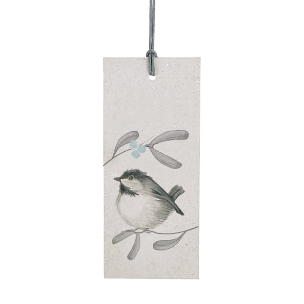 Bird &amp; Berry Gift Tag, Coal Tit | East of India Gift Tags East of India Bird &amp; Berry Gift Tag - Coal Tit